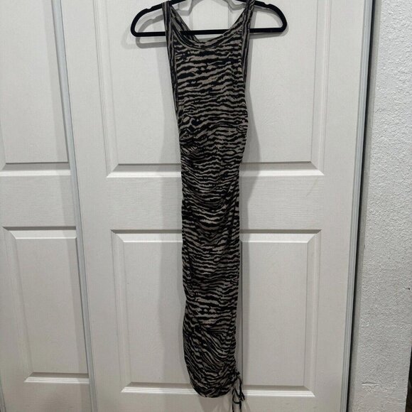 Women’s ACOA Zebra Print Y2K Vintage‎ Dress Maxi Size Medium M  Brown - Picture 3 of 10